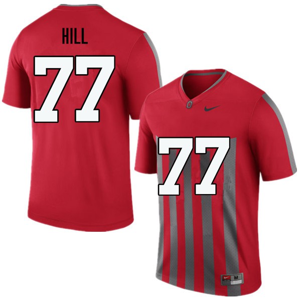 Ohio State Buckeyes #77 Michael Hill Men Embroidery Jersey Throwback OSU67652